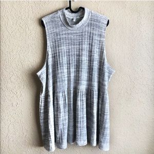 NWOT Maurices Gray Knit Sleeveless Mock Neck Top